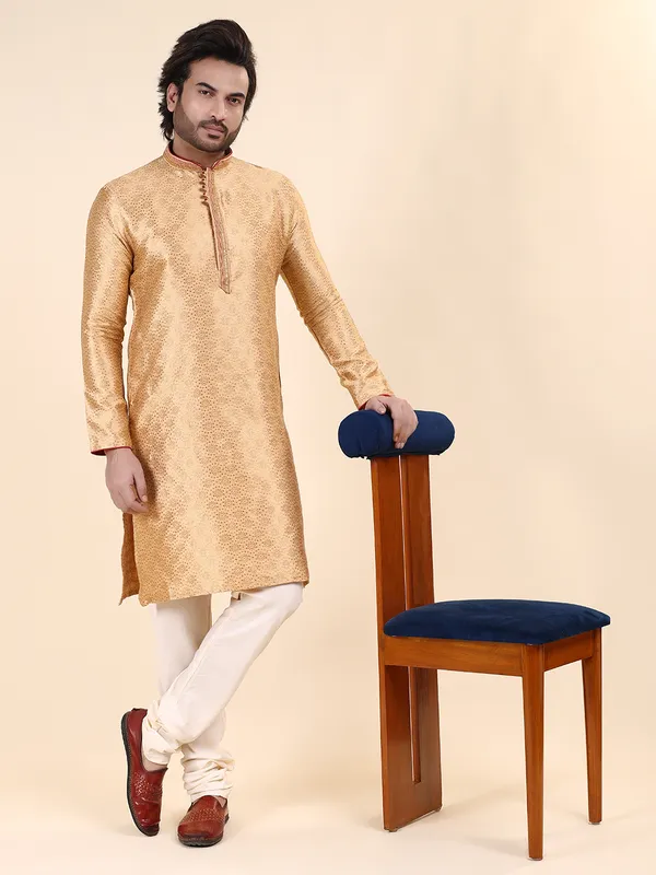 Mens_Art_Silk_Woven_Design_with_Lace_and_Printex_Kurta