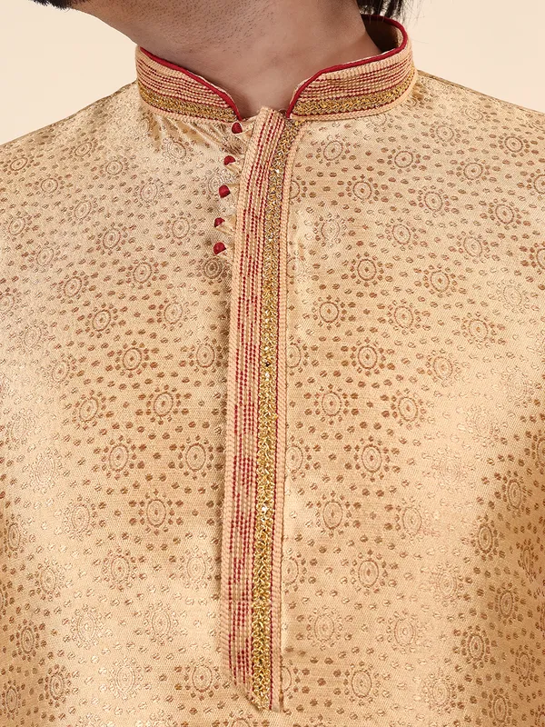 Mens_Art_Silk_Woven_Design_with_Lace_and_Printex_Kurta