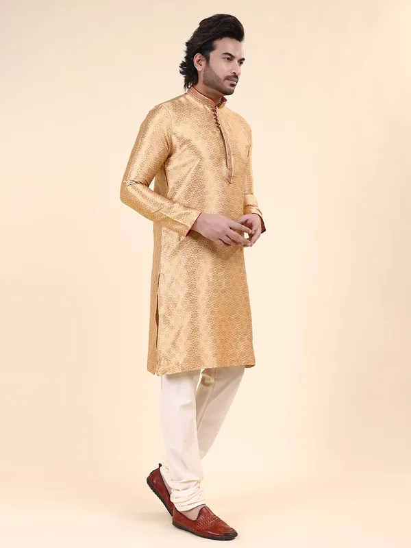 Mens_Art_Silk_Woven_Design_with_Lace_and_Printex_Kurta