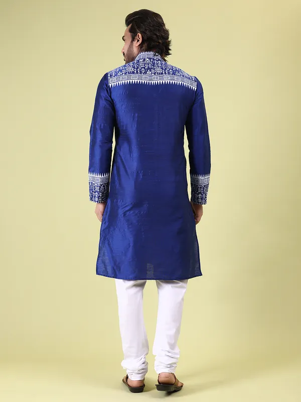 Mens_Silk_Blend_Hand_Block_Print_Kurta