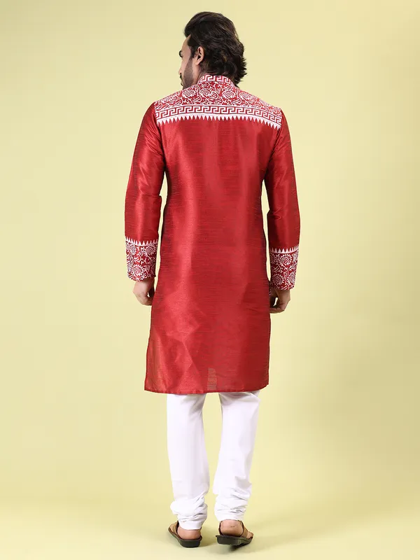 Mens_Silk_Blend_Hand_Block_Print_Kurta