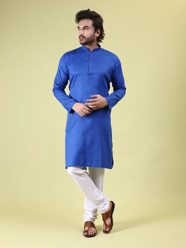 Mens_Cotton_Rayon_Self_Design_Kurta