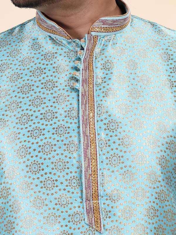 Mens_Art_Silk_Woven_Design_with_Lace_and_Printex_Kurta