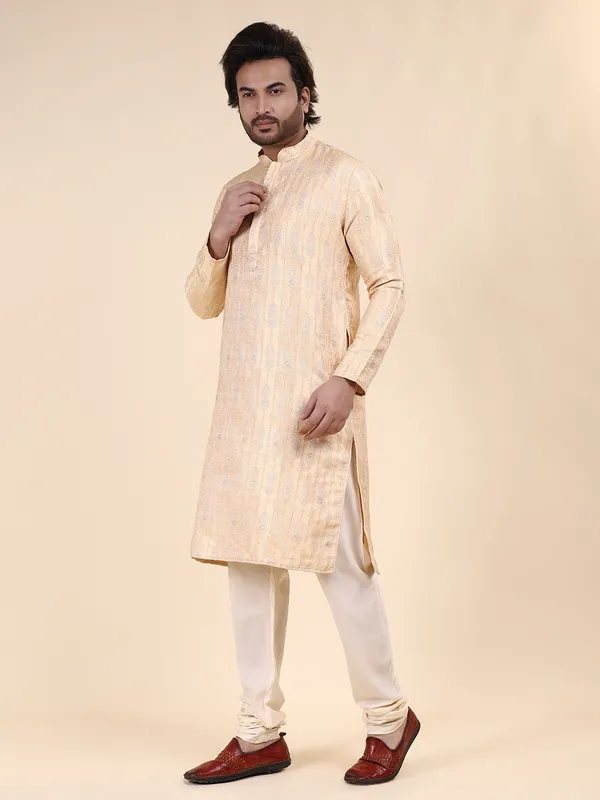 Mens_Handloom_Silk_Resham_and_Jari_Work_Kurta
