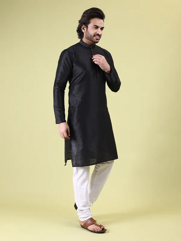 Mens_Silk_Blend_Plain_Kurta