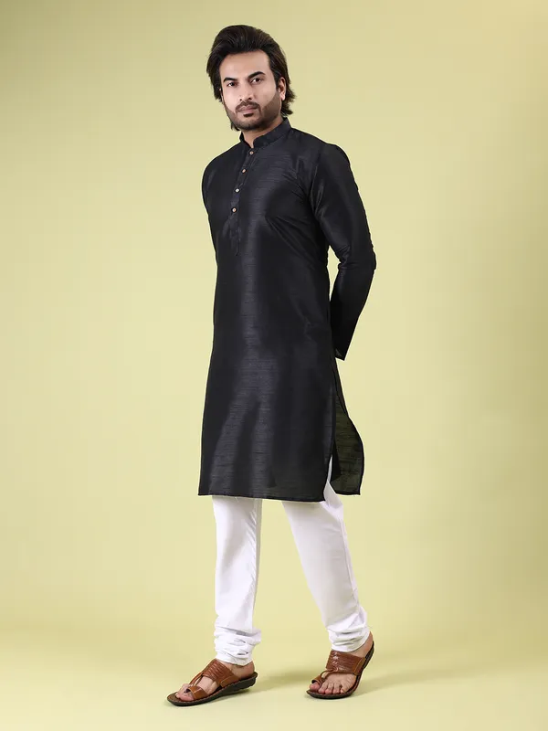 Mens_Silk_Blend_Plain_Kurta
