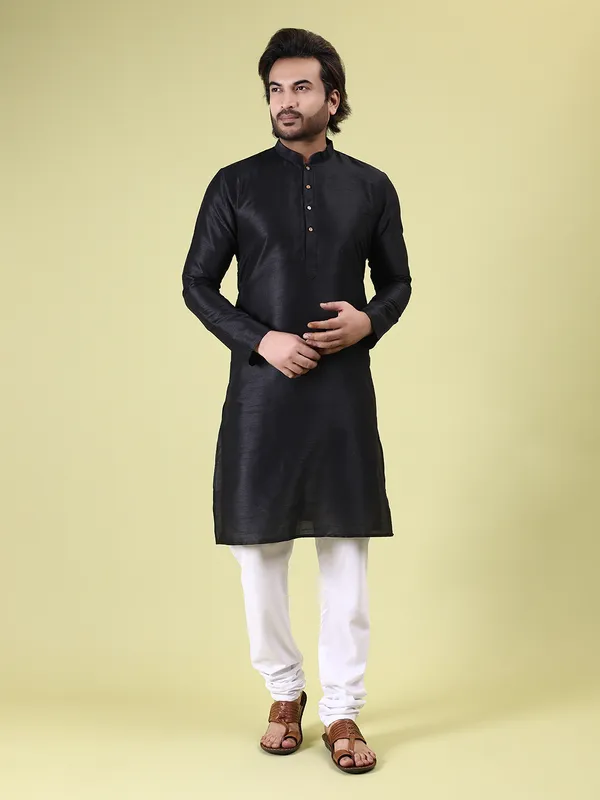 Mens_Silk_Blend_Plain_Kurta