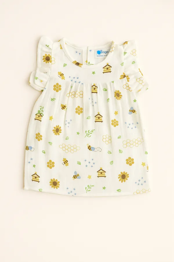 Beehive-Muslin_Frock_|_Antibacterial_&_Soft_cotton