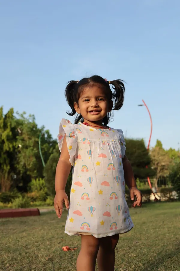Rainbow-Muslin_Frock_|_Antibacterial_&_Soft_cotton
