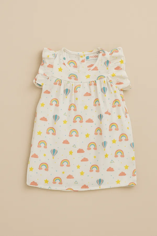 Rainbow-Muslin_Frock_|_Antibacterial_&_Soft_cotton