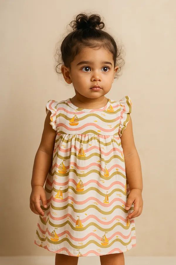 Waves-Muslin_Frock_|_Antibacterial_&_Soft_cotton