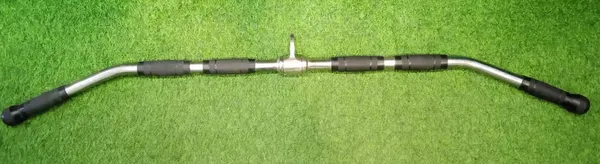 Chrome_Plates_With_Black_Rubber_Grips_Lat_Pulldown_Handle
