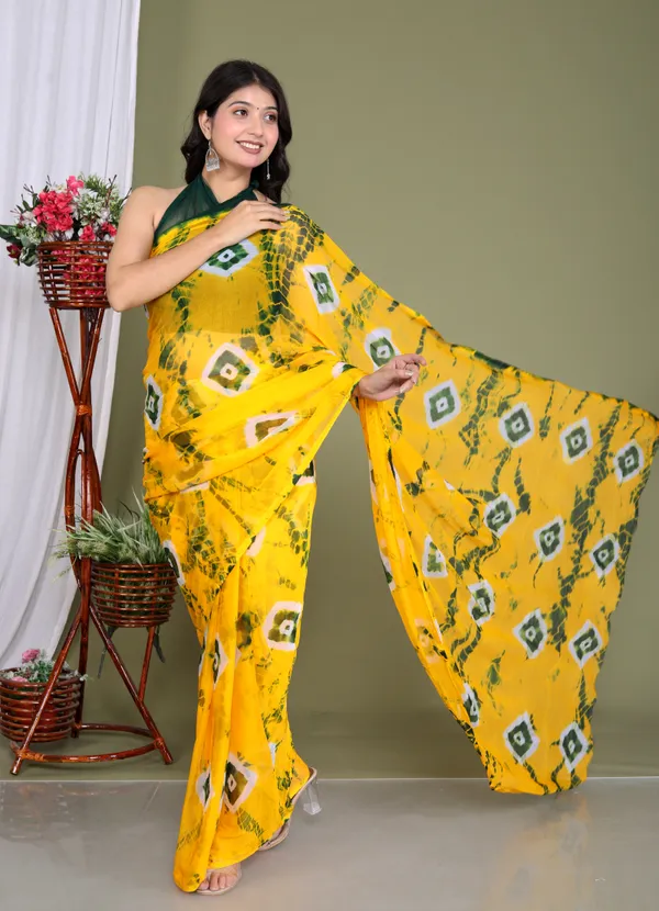 Yellow_Pure_Chiffon_Hand_Printed_Saree_|_With_Unstitched_Blouse_Piece