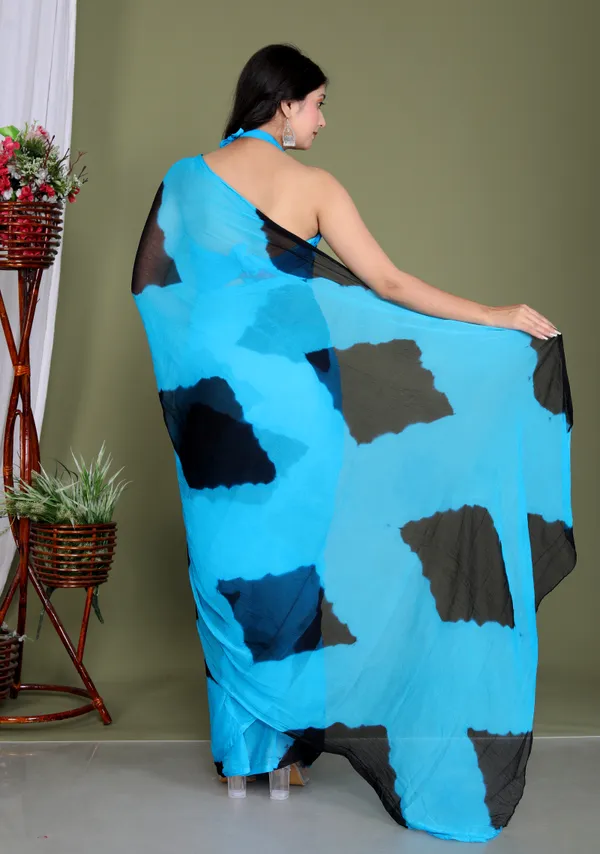 Sky_Blue_&_Orange_Pure_Chiffon_Hand_Printed_Saree_|_With_Unstitched_Blouse_Piece