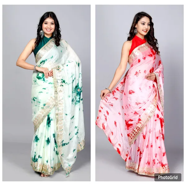 White_&_Red_Pure_Chiffon_Hand_Printed_Saree_|_With_Unstitched_Blouse_Piece