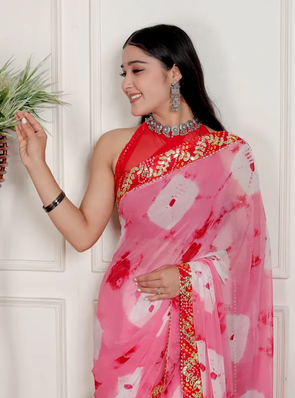 Pink_Pure_Chiffon_Hand_Printed_Saree_|_With_Unstitched_Blouse_Piece