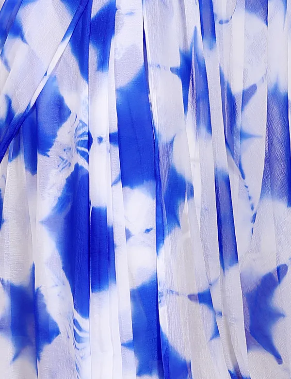 White_&_Blue_Pure_Chiffon_Bollywood_Saree_|_With_Unstitched_Blouse_Piece
