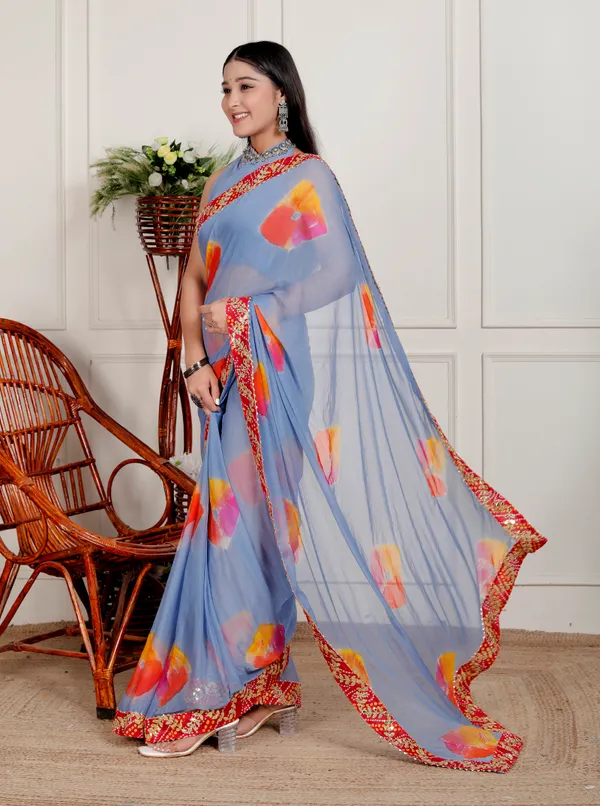 Grey_Pure_Chiffon_Hand_Printed_Saree_|_With_Unstitched_Blouse_Piece