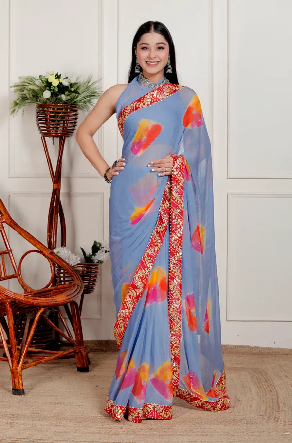 Grey_Pure_Chiffon_Hand_Printed_Saree_|_With_Unstitched_Blouse_Piece