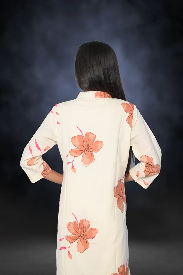 Off_White_Premium_Organza_Kurti_With_Pant_For_Women