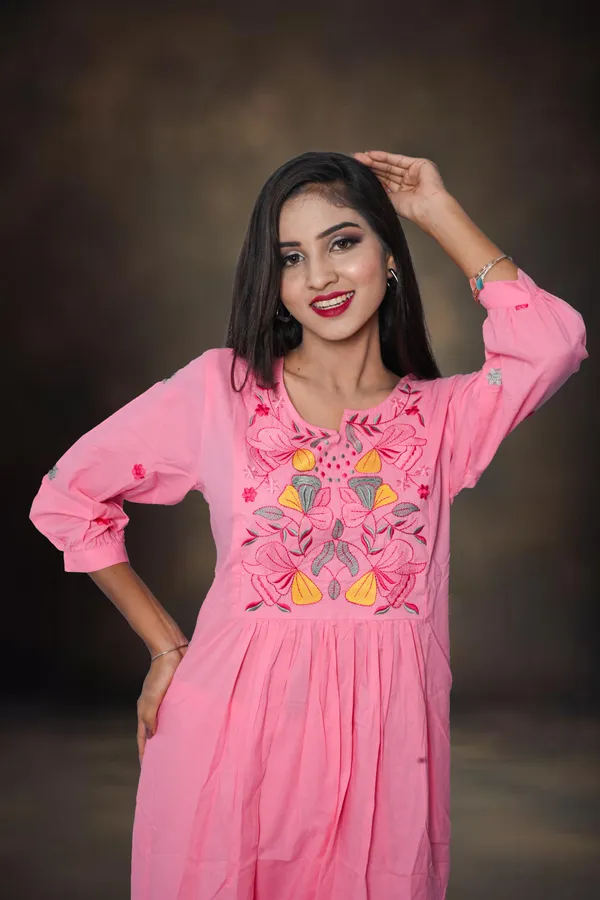 Wine_Solid_Fit_And_Flare_Cotton_Stitched_Top_For_Women