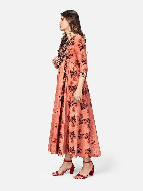 Brown_Embroidered_Anarkali_Cotton_Kurta_For_Women