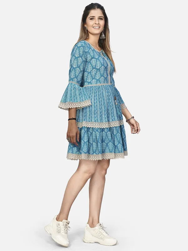 Sky_Blue_Embroidered_Flared_Cotton_Dress_For_Women
