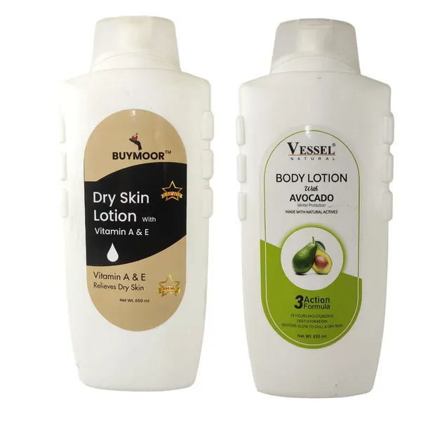 Multicolor_Vitamin_A_&_E_And_Vessel_Avocado_Deep_Nourishing_Skin_Brightening_Body_Lotion_Men_&_Women_1300_MlPack_Of_2