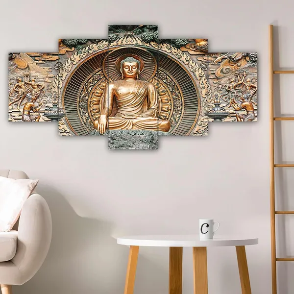 Set_Of_5_Mdf_Framed_3D_Wall_Painting_For_Home_Decoration_|_17X30_Inches