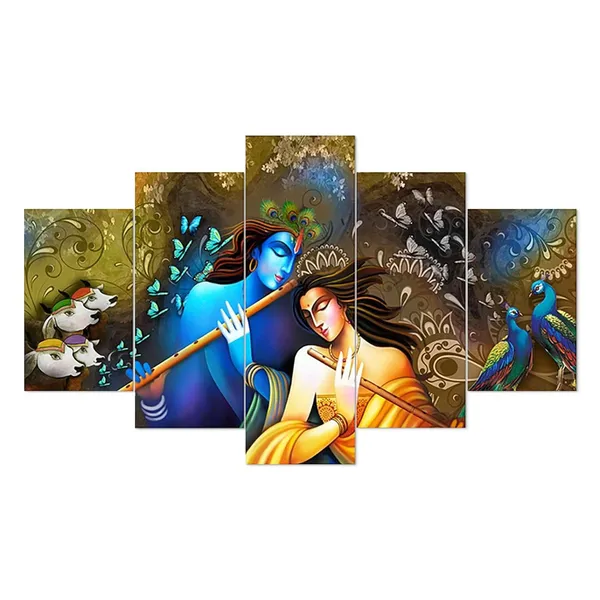 Set_Of_5_Mdf_Framed_3D_Wall_Painting_For_Home_Decoration_|_24X50_Inches