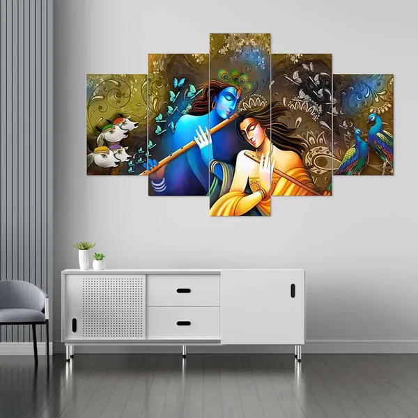 Set_Of_5_Mdf_Framed_3D_Wall_Painting_For_Home_Decoration_|_24X50_Inches
