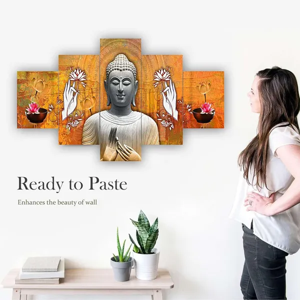 Set_Of_5_Mdf_Framed_3D_Wall_Painting_For_Home_Decoration_|_24X50_Inches