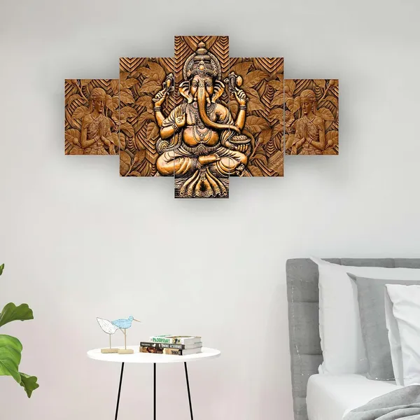 Set_Of_5_Mdf_Framed_3D_Wall_Painting_For_Home_Decoration_|_24X50_Inches