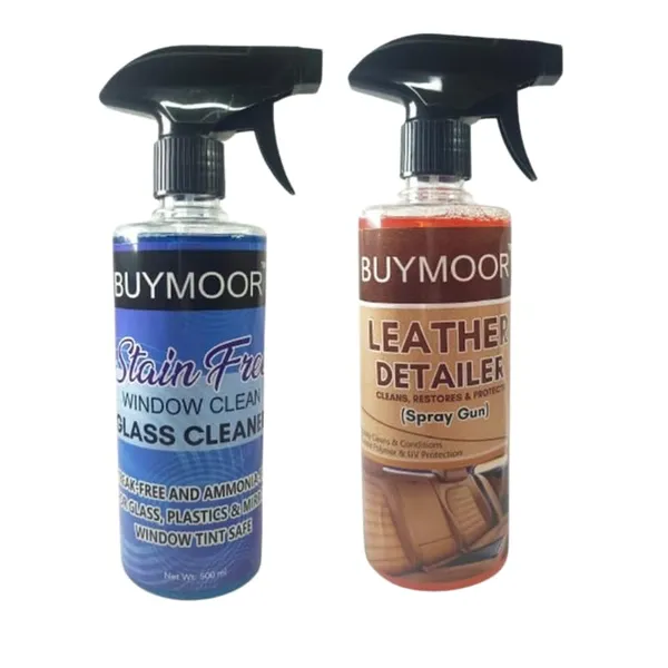 Multicolor_Stain-Free_Window_Cleaner_500Ml_And_Leather_Detailer,_Premium_Leather_Care_Spray_500Ml_-_Pack_Of_1+1=2