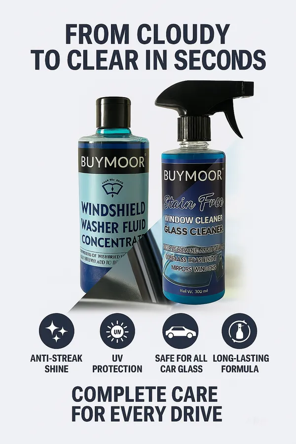 BUYMOOR_Windshield_Washer_Fluid_Concentrate_500ml_and_Stain-Free_Window_Cleaner_500ml_-_(Pack_of_1+1=2)