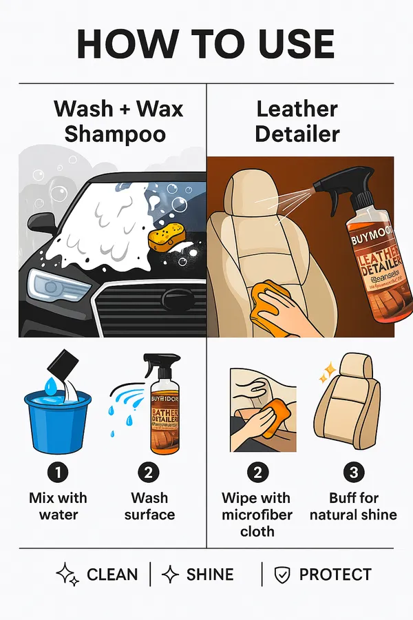 Multicolor_Leather_Detailer_500Ml_And_Wash+Wax_Shampoo_For_All_Cars_500Ml_-_Pack_Of_1+1=2