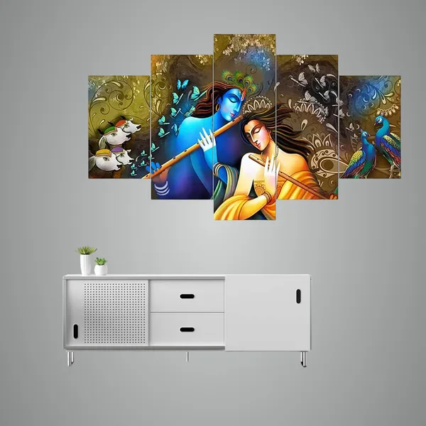Set_Of_5_Mdf_Framed_3D_Wall_Painting_For_Home_Decoration_|_24X50_Inches