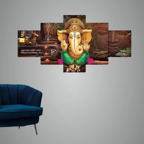 Set_Of_5_Mdf_Framed_3D_Wall_Painting_For_Home_Decoration_|_17X30_Inches