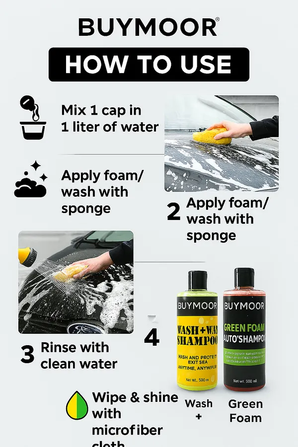 Multicolor_Wash+Wax_Shampoo_For_All_Cars_500Ml_And_Green_Foam_Auto_Shampoo_500Ml_-_Pack_Of_1+1=2
