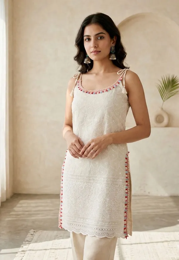Zariya_Lace_Chikankari_Kurti
