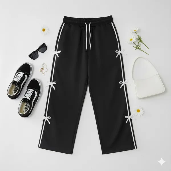Black_Side_Bow_Detail_Trousers_For_Girls