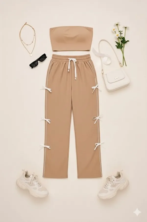 Beige_Side_Bow_Detail_Trousers_For_Women