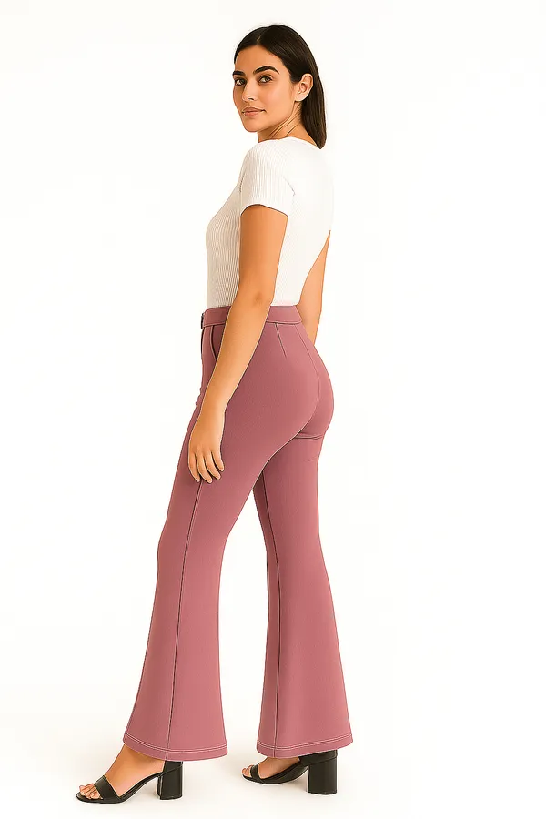 Dusty_rose_bell_bottom_trouser_Premium_For_Women