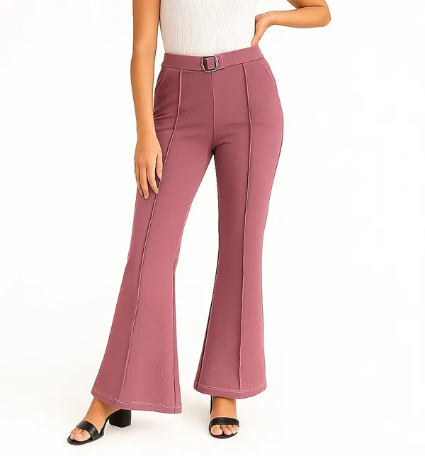 Dusty_rose_bell_bottom_trouser_Premium_For_Women
