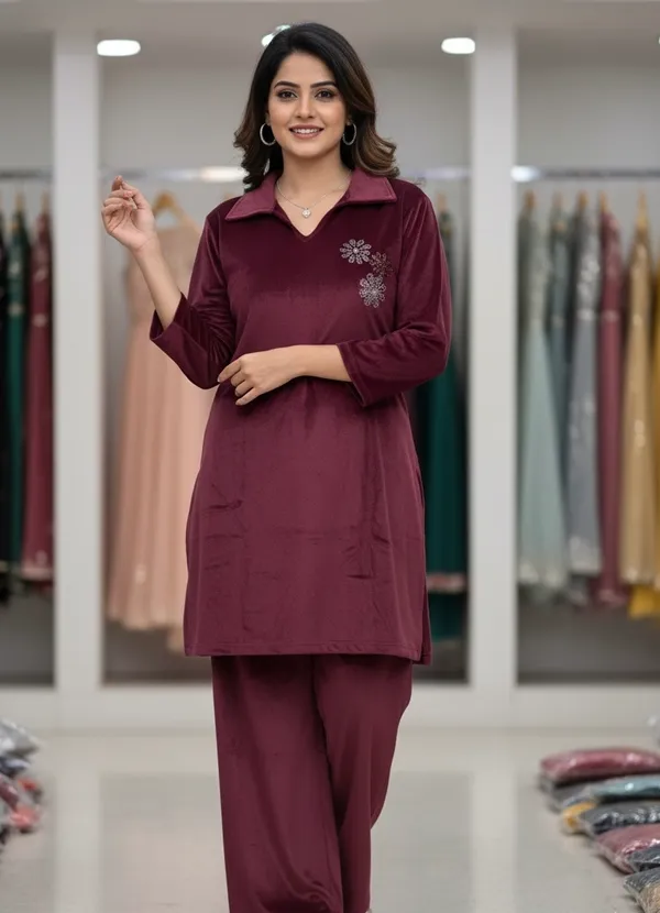 Super_soft_Velvet_Kurti_Lower_Set_