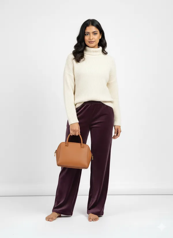 Wine_Velvet_Lower_For_Girls_Special_For_This_Winter_For_Women