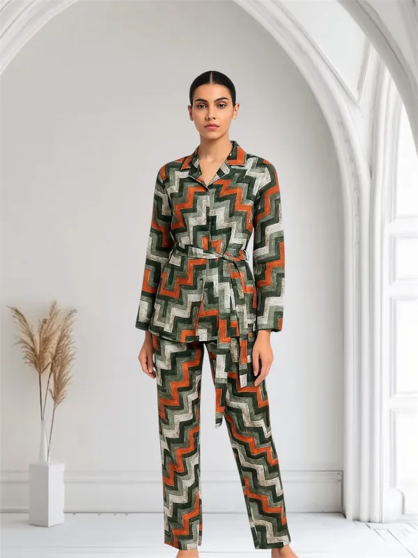 Grey_&_Orange_Printed_Co-ord_Set_Premium_For_Women