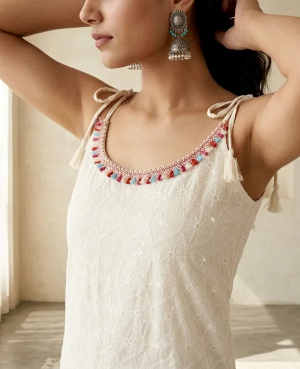 Zariya_Lace_Chikankari_Kurti