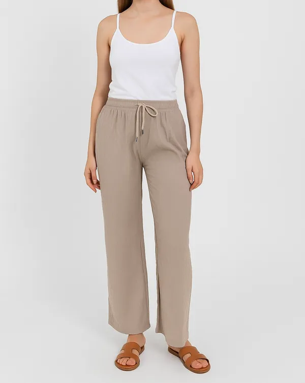 Brown_Breathable_Cotton_Palazzo_Pant_For_Girls