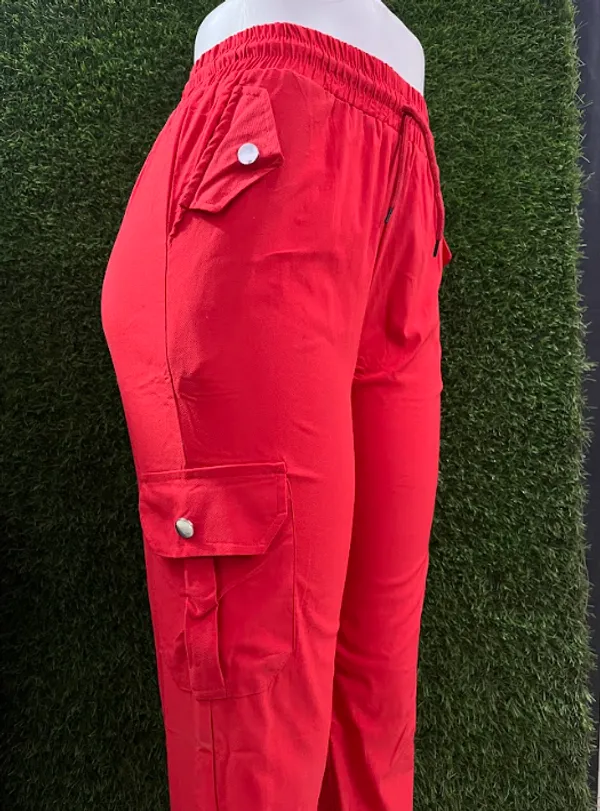 Red_Breathable_Cotton_Jogger_Pants_For_Girls